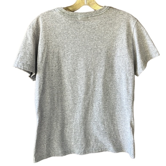 Boho Colorful Floral Hand Embroidered Mixed Media Gray Tee Women’s M - Picture 5 of 6